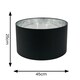 image 5 of ValueLights Reni Large Black Fabric Chrome Inner Lamp Shade | Black