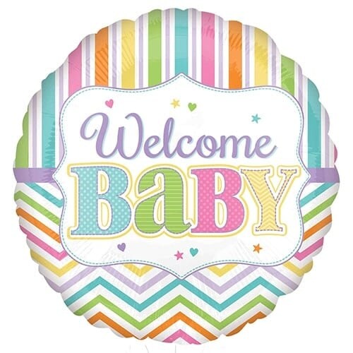 Baby Brights Round Foil Helium Balloon 43cm / 17 in