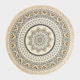 image 1 of Homescapes Black and Gold 100% Cotton Mandala Printed Round Rug Black | 145 cm Round