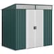 image 1 of Outsunny 6.5 x 4FT Galvanised Metal Garden Shed with Double Sliding Doors and 2 Vents, Lockable Tool Storage House with Foundation Kit, Green