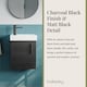 image 4 of Balterley Wall Hung Vanity Basin 400mm Charcoal & Matt Black Handle