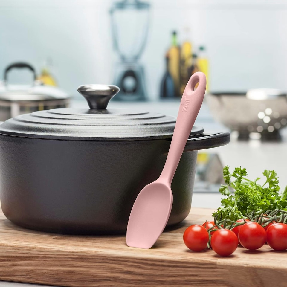 image 1 of Zeal Silicone Spatula Spoon, 20cm, Rose Pink