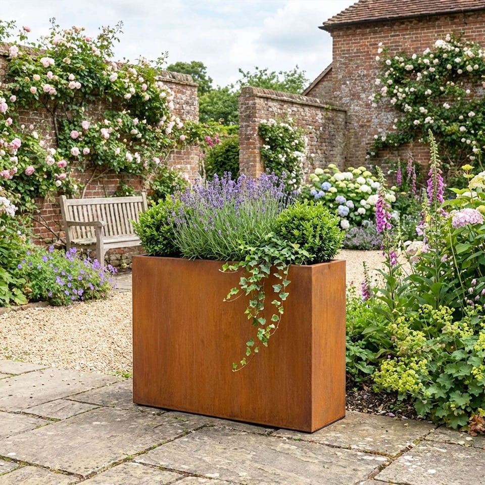 image 1 of Large Metal Planter 90cm x 82cm - Pre Rusted | Bronze | Pre Rusted | 1