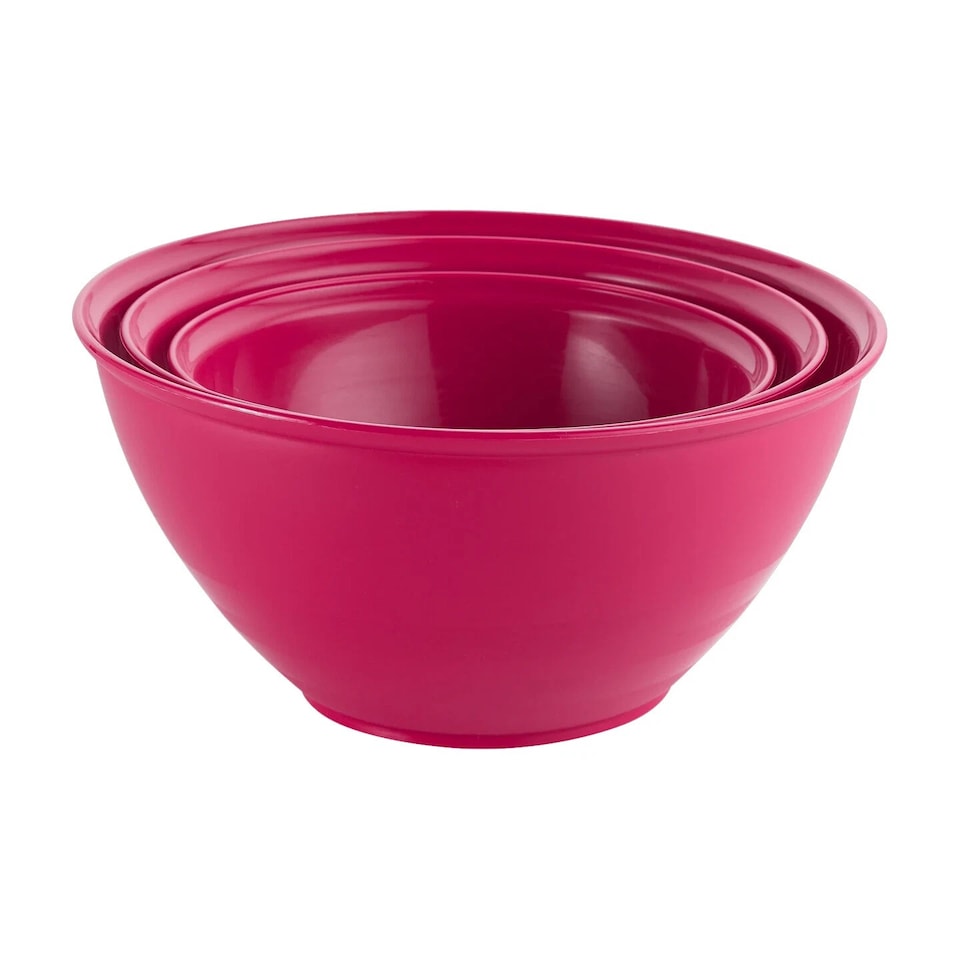 image 1 of Durable Plastic Colourful Kitchen Mixing Salad Bowls Microwave & Dishwasher Safe | Multi | Fuschia | 3.4 Litre | 1