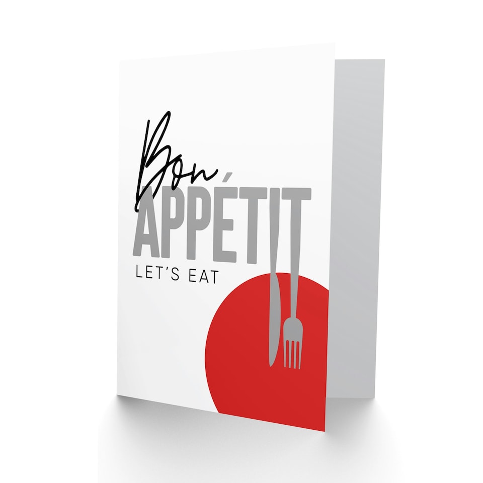 image 1 of Bon Appetit Cutlery Lets Eat Bold Modern Typography Art Card