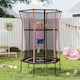 image 10 of HOMCOM 4FT Kids Trampoline With Enclosure Indoor Outdoor, Pink | Pink | Pink