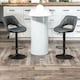 image 6 of 2PC Height Adjustable 360 PU Leather Swivel Barstools Set Black | Black