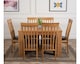 image 3 of Dakota 127 x 82cm Oak Small Dining Table and 6 Harvard Chairs | Brown | Brown