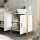 image 3 of Living and Home Dual-door Under Sink Cabinet Bamboo Framed - 60*30*60cm | White