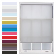 FURNISHED Daylight Roller Blinds Made to Measure Sheer Window Blind with Metal Fittings | Grey | Grey | (W) 90cm x (L) 165cm