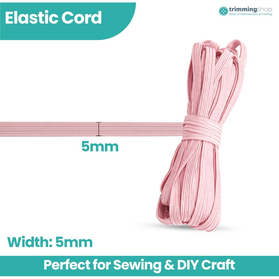 image 1 of 5mm Flat Elastic Band, Soft Durable & Stretchable Material - 25M