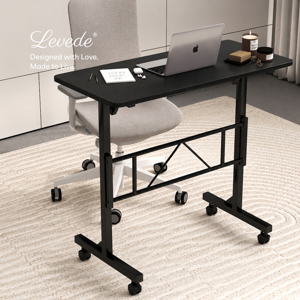 image 1 of Levede Height Adjustable Standing Desk Office Workstation for PC Laptop