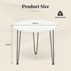 image 2 of COSTWAY Round Table Small Faux Marble Accent Table White