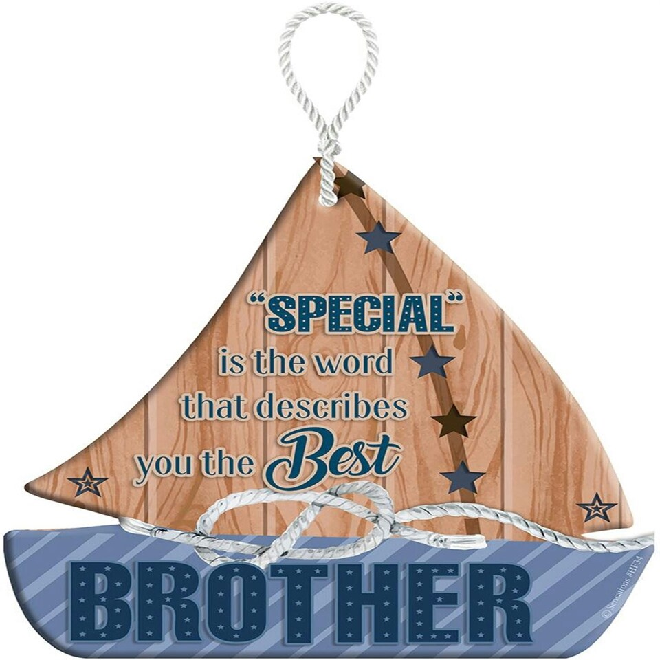 image 1 of BROTHER HeartFelts Boat Shaped Hanging Plaque