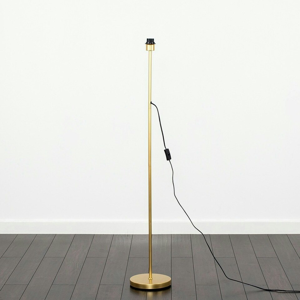 image 1 of ValueLights Modern Standard Floor Lamp Base In Gold Effect Metal Finish | Gold