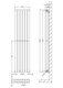 image 8 of Lucia Square Vertical Double Panel Radiator, 1500 x 354mm, Satin White | White | Satin White | 1
