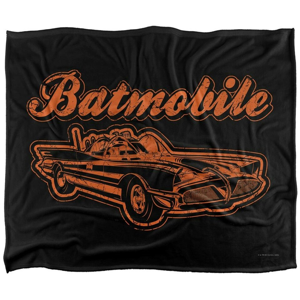 image 1 of Batman Batmobile Vintage Blanket - Multicoloured - One Size