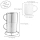 image 6 of Mum & Dad Stacking Mugs Set - Green Ferns Gifts for Grandparents Ceramic Cups Set of 2 with Metal Stand | White