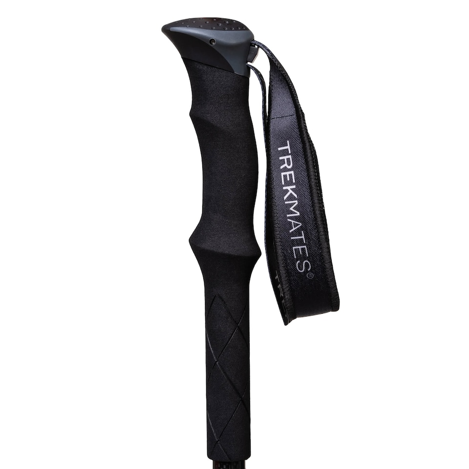 image 1 of Folding Carbon Pole Pair Lightweight Compact 5 Section Hiking Trekking Sticks | Black | Black | One Size | 2
