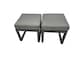 image 1 of Fimous 2 Pcs Aluminium Outdoor Garden Footstool Patio Small Stool for Balcony, Terrace,Swimming Pool Dark Grey