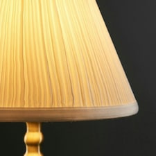 ValueLights Vintage Antique Brass Touch Table Lamp With Pleated Cream Shade