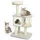 image 5 of COSTWAY Wooden Cat Tower 4-Tier Cat Tree Play Center
