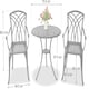 image 4 of Centurion Supports OSHOWA Garden and Patio Table and 4 Large Chairs with Armrests Cast Aluminium Bistro Set - Black