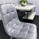 image 6 of Grey Dining Table with Hairpin Legs, Bench & 4 Grey Velvet Chairs Set for Kitchen & Dining Room Grey