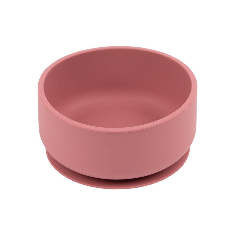 image 1 of Tiny Dining Baby Silicone Suction Bowl - Dusty Rose - Non-Slip Silicone Toddler Weaning Bowl Feeding Silicone Bowl | Pink | Dusty Rose