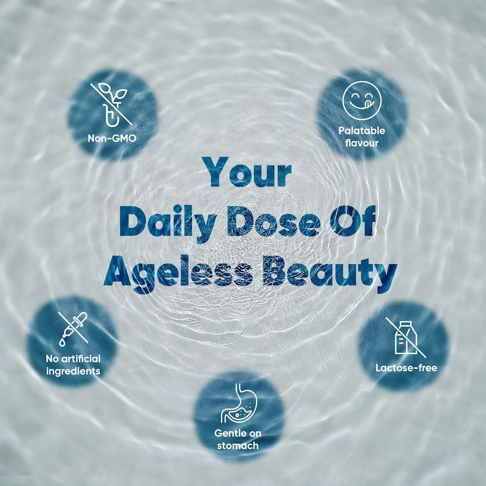 image 1 of Marine Collagen Liquid - 14 Sachets (5000mg Each) - With Vit C & Hyaluronic Acid - Type 1 Collagen