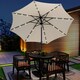 image 2 of Outsunny Outdoor Garden Solar Power 24 LED light Parasol Sun Umbrella Crank Tilt