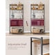 image 5 of Kitchen Storage Rack with Power Outlet, Coffee Station Style Baker’s Rack with Hooks and Panel, Rustic Brown and Ink Black