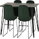 image 5 of Marlow Dining Set with Lukas Chairs White | White Marble/Emerald Green