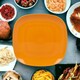 image 2 of 6x Plastic Dinner Plates | Orange | 1