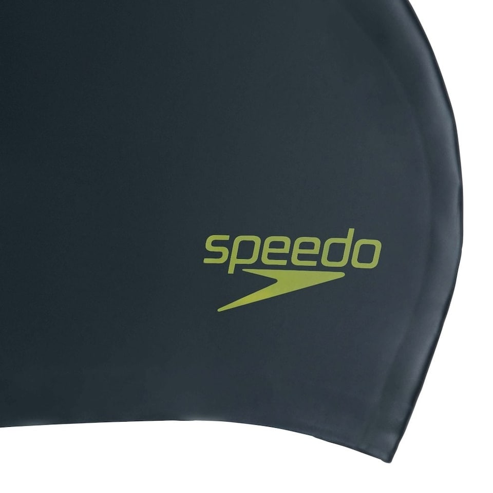 image 1 of Speedo Childrens/Kids Silicone Swim Cap - Black/Green - One Size