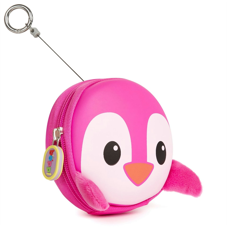 image 1 of boppi Tiny Trekker Keychain Pouch - PENGUIN - Pink BB116G