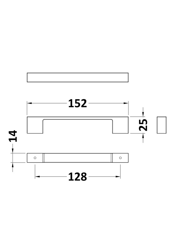 image 1 of Balterley Furniture Handle Square D Shape Handle | Copper | Brushed Gold | 1