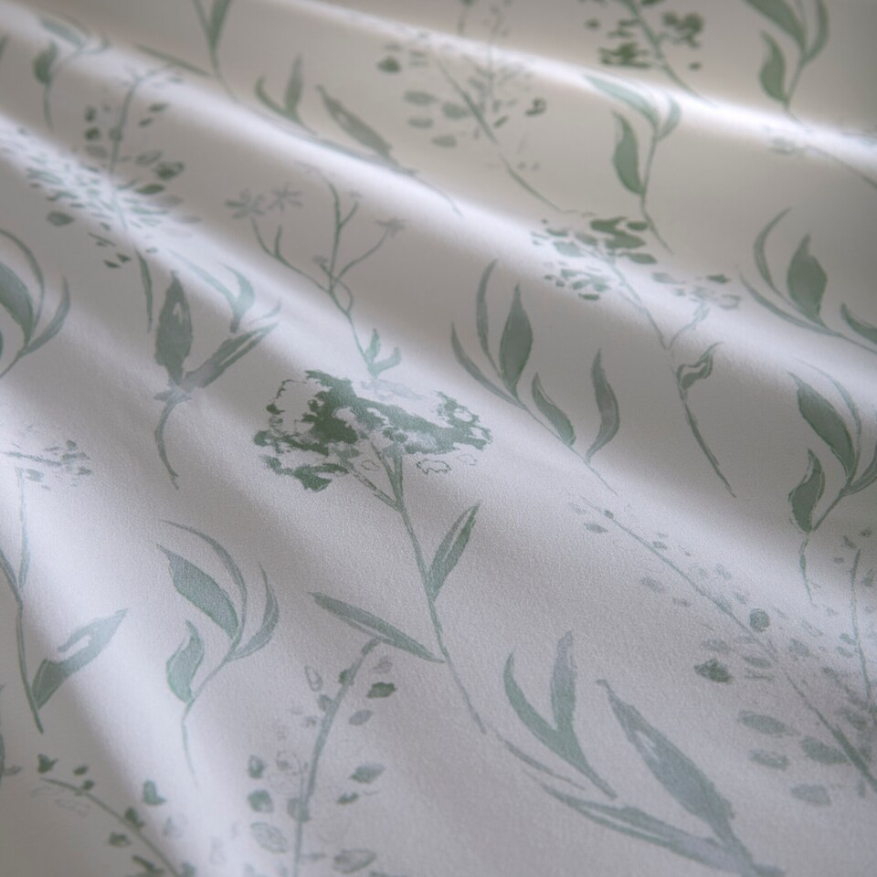 image 1 of Portfolio Home Wildflower Floral Bed Linen Bedding Duvet Cover Set With Pillowcase | Green | Single