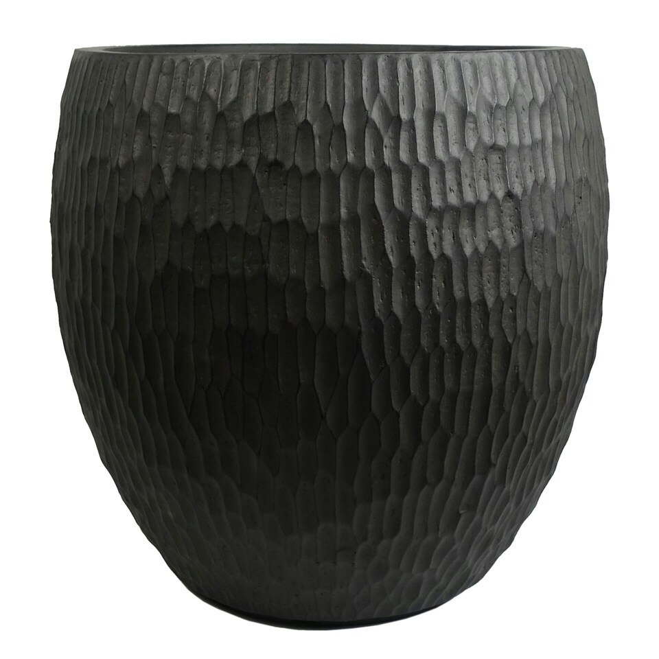 image 1 of 43cm Inoke Embossed Large Grey Composite Planter Plant Pot