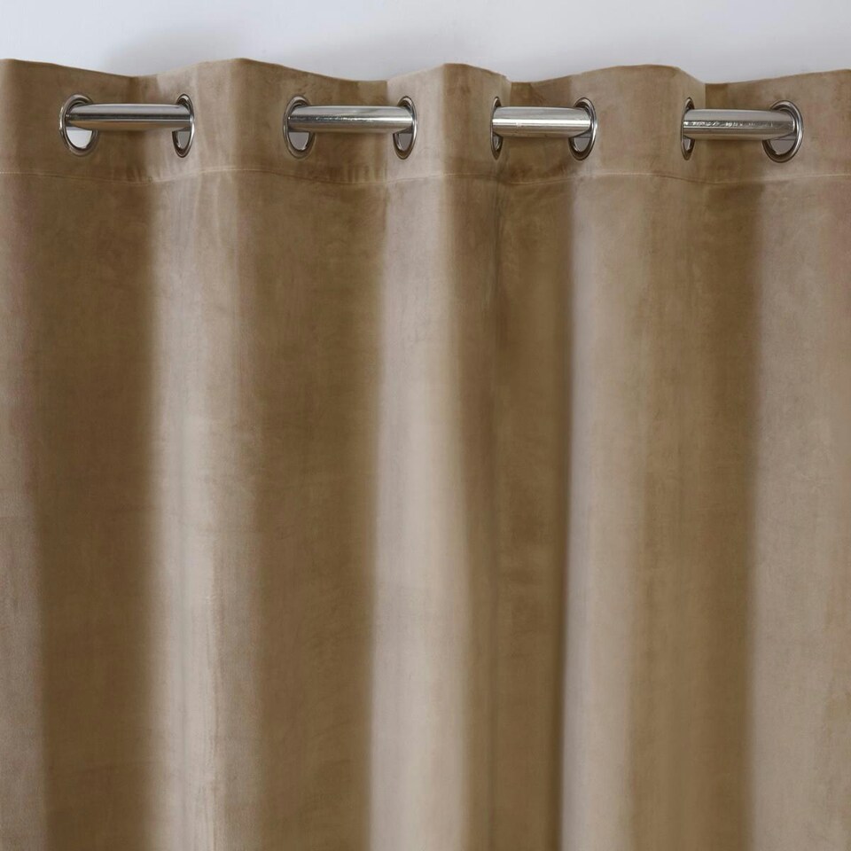 image 1 of Sundour Casa Eyelet Curtains Mocha Brown | 66x90"