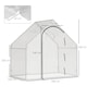 image 3 of Outsunny Walk-In Portable Greenhouse Mini Grown House Steel Frame Window White