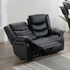 image 9 of Seattle 2 Seater Manual High Back Bonded Leather Recliner Sofa (Black)
