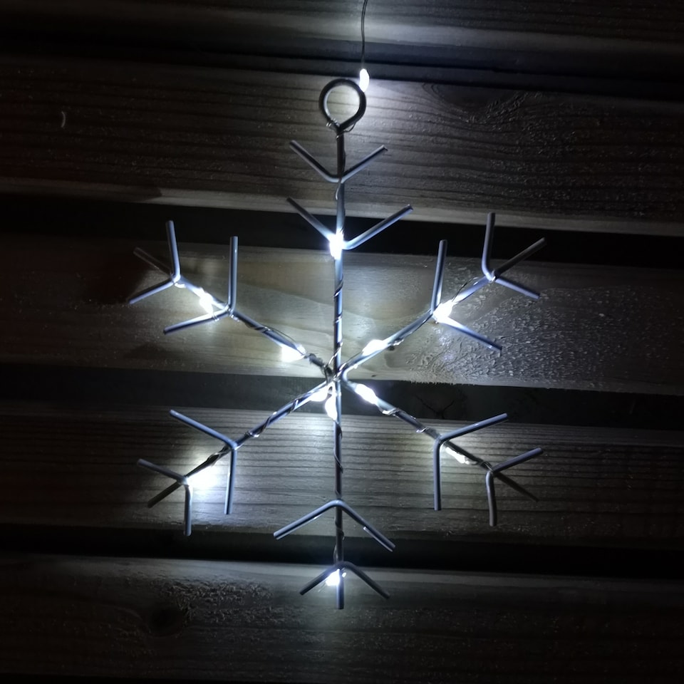image 1 of 1.2m Battery Operated Snowflake Curtain Christmas Lights with 147 White LEDs