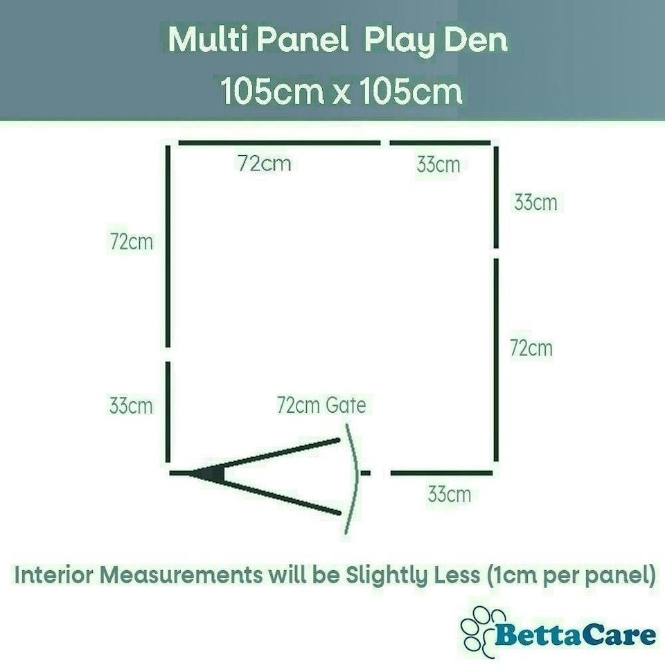 image 1 of Bettacare Pet Pen, 105cm x 105cm, Black, 70cm High, Dog Pen for Pets and Puppies, Dog Playpen suitable for Indoor and Outdoor use Black