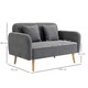 image 7 of HOMCOM 2-Seat Loveseat Sofa Chenille Fabric Upholstered Couch Wood Legs, Grey