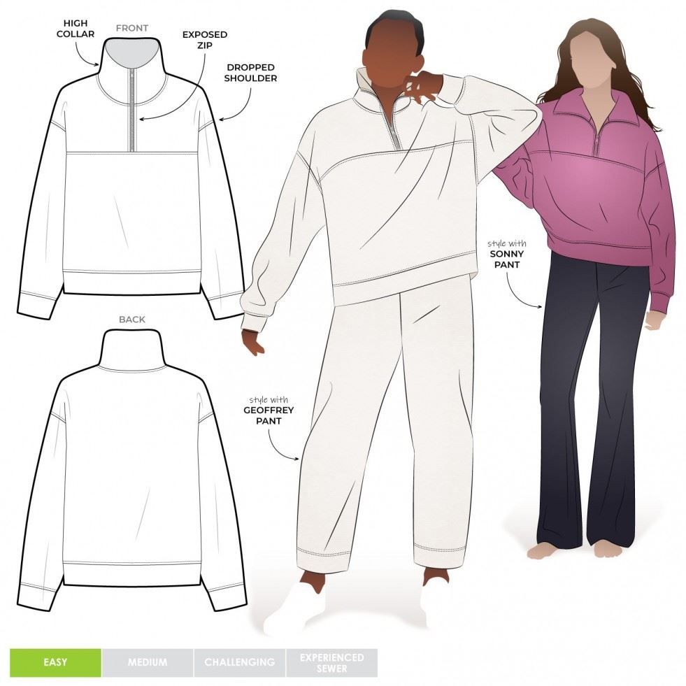 Style Arc Sewing Pattern Cassia Knit Top, Tops, Sweaters and Sportswear for Women - Sizes 10-22 - Easy