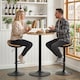 image 8 of HOMCOM Set of 2 Breakfast Barstools, PU Leather Swivel Bar Stools, Oak | Brown | Oak | 40 x 40 x 63-84 cm