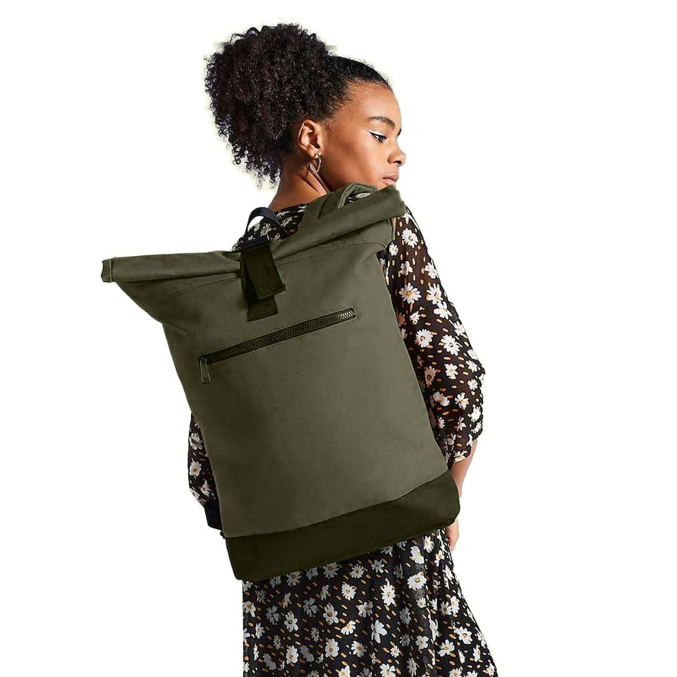 image 1 of Bagbase Roll Top Backpack - Military Green - One Size