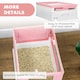image 6 of PawHut Hooded Cat Litter Box, Pet Toilet w/ Scoop, Tray - Pink Pink