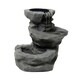image 2 of Primrose Dornie Solar Powered Grey Stone Effect Water Feature with Planter 48cm